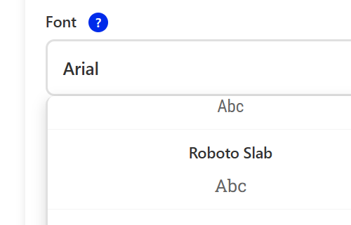 Font & Materiaal Selectie