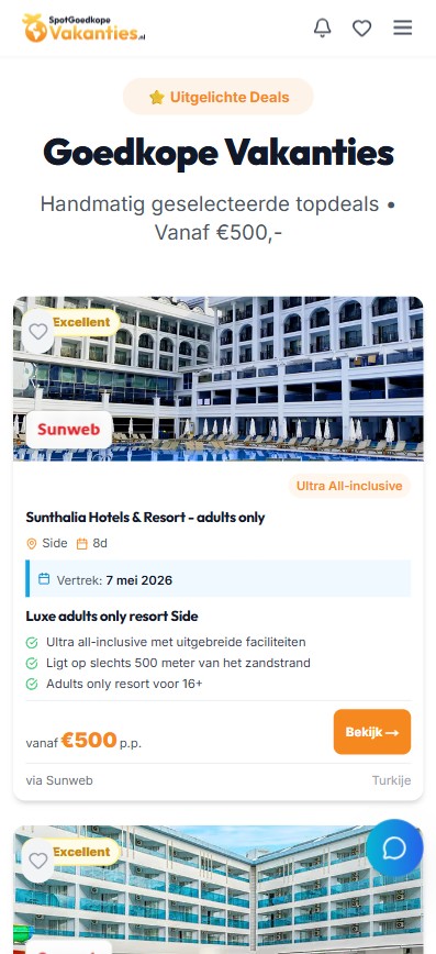 Spotgoedkopevakanties.nl mobile