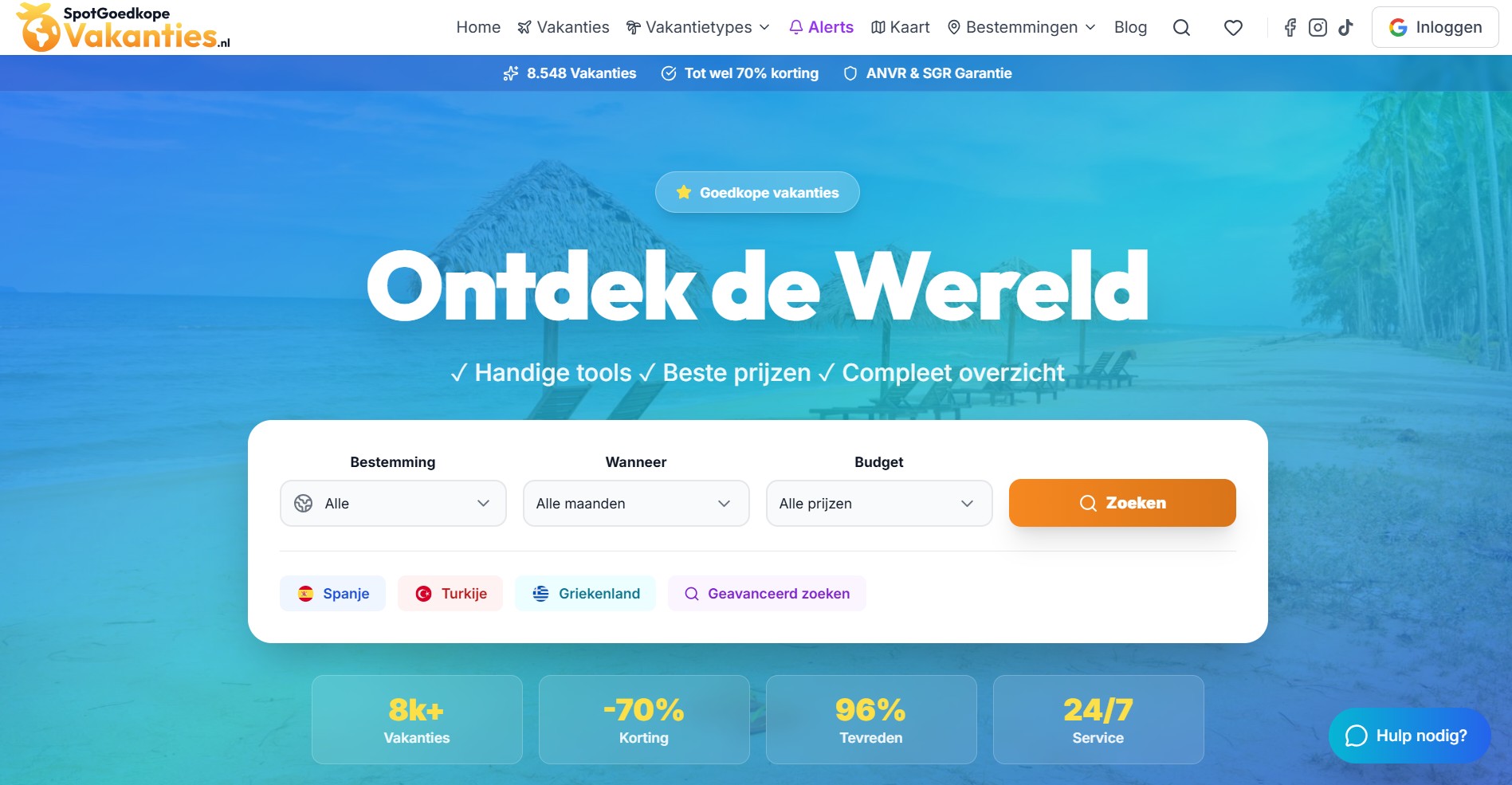 Spotgoedkopevakanties.nl desktop